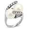 Vintage Rings TK113 Stainless Steel Ring with Synthetic in White