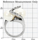 Vintage Rings TK113 Stainless Steel Ring with Synthetic in White