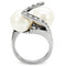 Vintage Rings TK113 Stainless Steel Ring with Synthetic in White