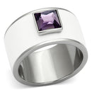 Cheap Rings TK1142 Stainless Steel Ring with Synthetic in Amethyst