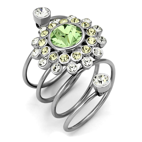 Cheap Rings TK1148 Stainless Steel Ring with Top Grade Crystal in Peridot