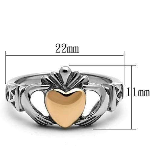 Rose Gold Wedding Rings TK1156 Two-Tone Rose Gold Stainless Steel Ring