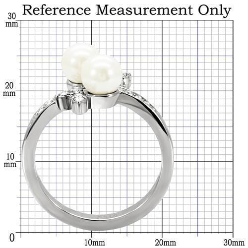 Cheap Rings TK116 Stainless Steel Ring with Synthetic in White