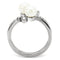 Cheap Rings TK116 Stainless Steel Ring with Synthetic in White