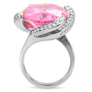 Cheap Rings TK117 Stainless Steel Ring with AAA Grade CZ in Rose