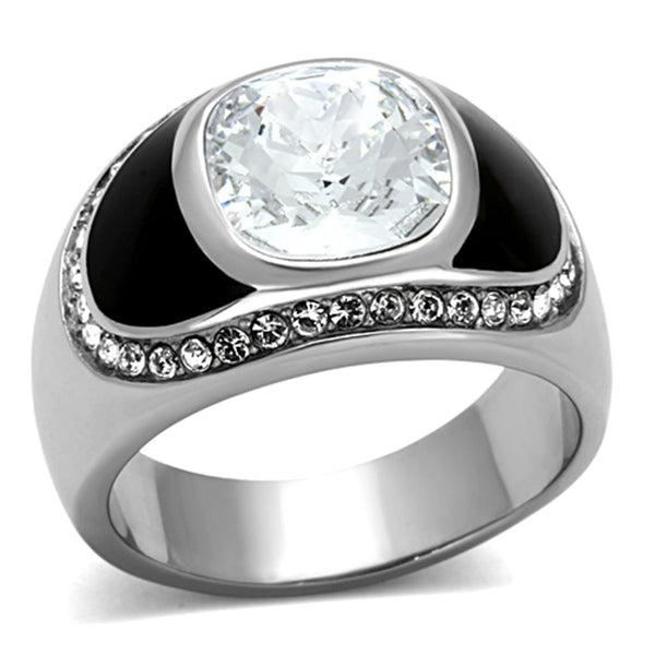 Mens Stainless Steel Rings TK1199 Stainless Steel Ring with Crystal