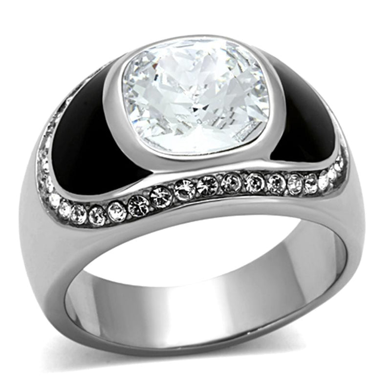 Mens Stainless Steel Rings TK1199 Stainless Steel Ring with Crystal