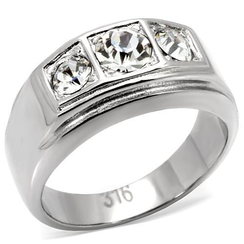 Mens Stainless Steel Rings TK119 Stainless Steel Ring with Crystal