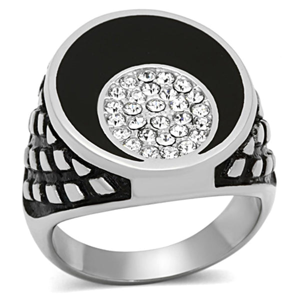 Mens Stainless Steel Rings TK1200 Stainless Steel Ring with Crystal