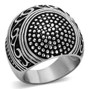 Fashion Rings For Women TK1212 Stainless Steel Ring with Epoxy in Jet