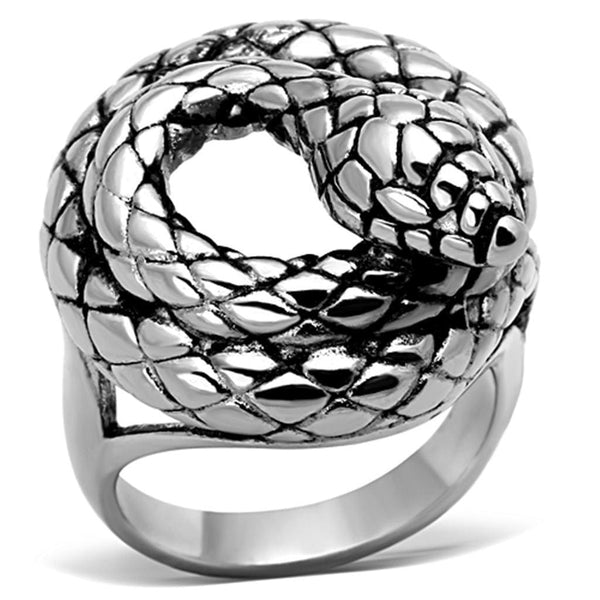 Fashion Rings For Women TK1214 Stainless Steel Ring with Epoxy in Jet