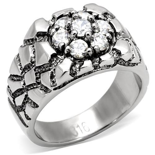 Mens Stainless Steel Rings TK121 Stainless Steel Ring with AAA Grade CZ