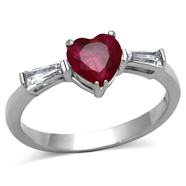 Cheap Rings TK1221 Stainless Steel Ring with AAA Grade CZ in Ruby