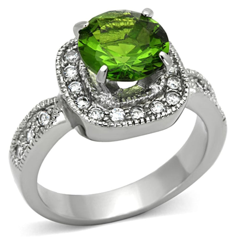 Cheap Rings TK1227 Stainless Steel Ring with Synthetic in Peridot