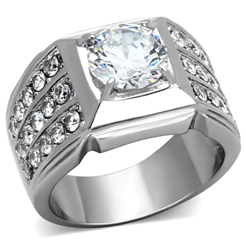 Mens Stainless Steel Rings TK1233 Stainless Steel Ring with AAA Grade CZ