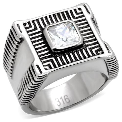 Mens Stainless Steel Rings TK123 Stainless Steel Ring with AAA Grade CZ