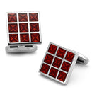 Cufflinks TK1272 Stainless Steel Cufflink with Epoxy in Garnet