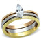 Rose Gold Wedding Rings TK1276 Three ToneGold Stainless Steel Ring