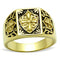 Cheap Gold Rings TK127G Gold - Stainless Steel Ring with Epoxy in Jet