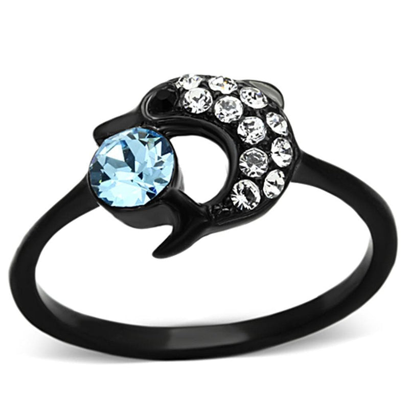 Cheap Rings TK1302 Black - Stainless Steel Ring with Top Grade Crystal