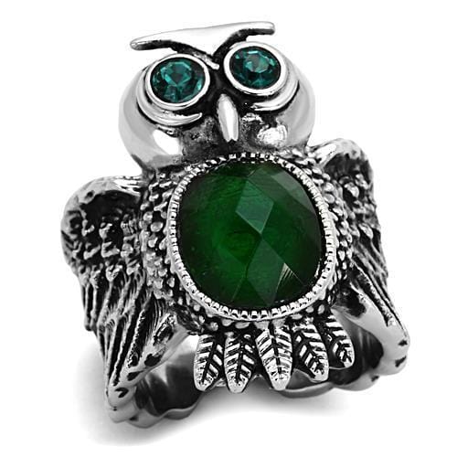 Cheap Rings TK1312 Stainless Steel Ring with Synthetic in Emerald