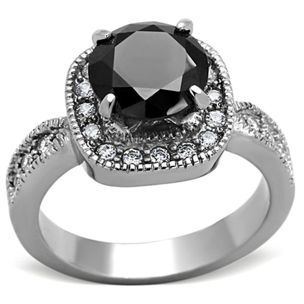 Cheap Rings TK1322 Stainless Steel Ring with AAA Grade CZ in Black Diamond