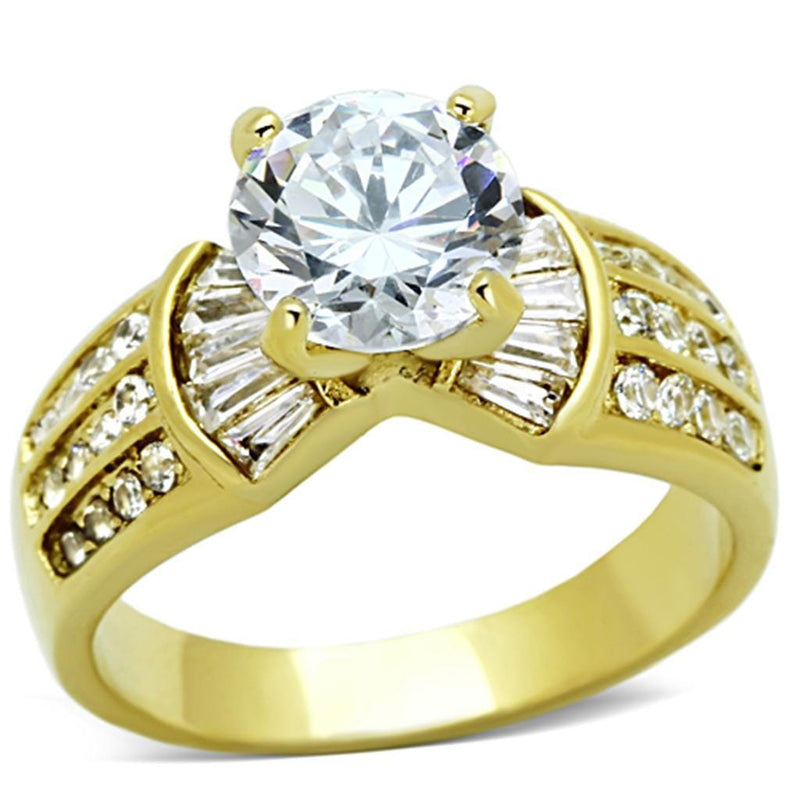 Cheap Gold Rings TK1323 Gold - Stainless Steel Ring with AAA Grade CZ