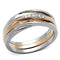 Rose Gold Wedding Rings TK1340 Two-Tone Rose Gold Stainless Steel Ring with Crystal