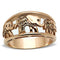 Rose Gold Wedding Rings TK1380 Rose Gold - Stainless Steel Ring with Crystal