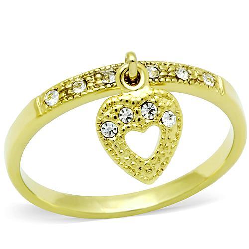 Thin Gold Ring TK1395 Gold - Stainless Steel Ring with Top Grade Crystal