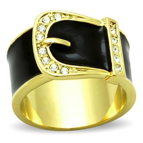 Thin Gold Ring TK1396 Gold - Stainless Steel Ring with Top Grade Crystal