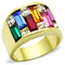 Thin Gold Ring TK1397 Gold - Stainless Steel Ring with Top Grade Crystal