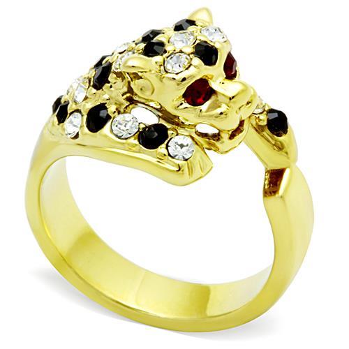 Thin Gold Ring TK1401 Gold - Stainless Steel Ring with Top Grade Crystal