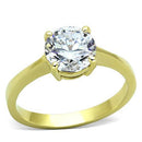 Thin Gold Ring TK1405 Gold - Stainless Steel Ring with AAA Grade CZ