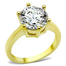 Thin Gold Ring TK1407 Gold - Stainless Steel Ring with AAA Grade CZ