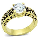 Thin Gold Ring TK1410 Gold - Stainless Steel Ring with AAA Grade CZ