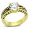 Thin Gold Ring TK1410 Gold - Stainless Steel Ring with AAA Grade CZ