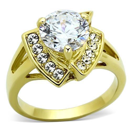 Thin Gold Ring TK1412 Gold - Stainless Steel Ring with AAA Grade CZ