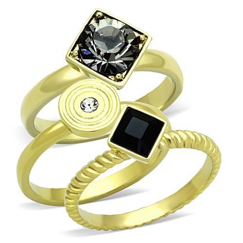 Thin Gold Ring TK1417 Gold - Stainless Steel Ring with Top Grade Crystal