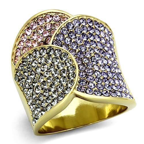 Thin Gold Ring TK1420 Gold - Stainless Steel Ring with Top Grade Crystal