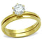 Thin Gold Ring TK1439 Gold - Stainless Steel Ring with AAA Grade CZ
