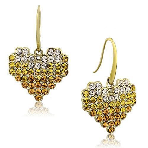 Gold Drop Earrings TK1455 Gold - Stainless Steel Earrings with Crystal