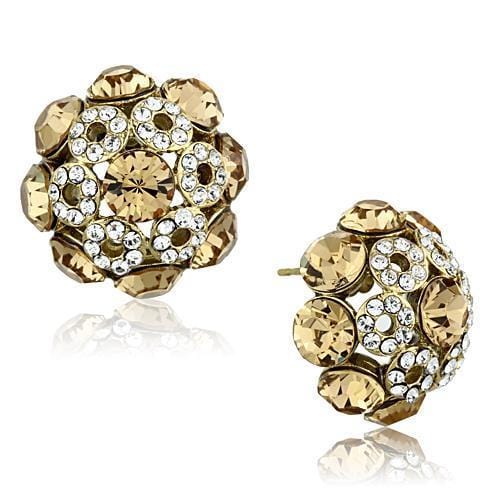 Gold Stud Earrings TK1458 Gold - Stainless Steel Earrings with Crystal