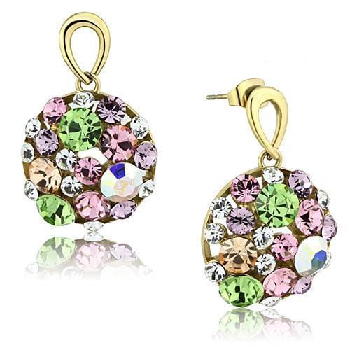 Gold Drop Earrings TK1466 Gold - Stainless Steel Earrings with Crystal