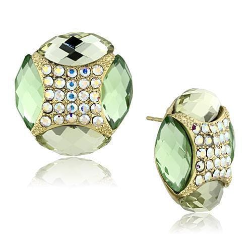 Gold Stud Earrings TK1468 Gold - Stainless Steel Earrings with Synthetic