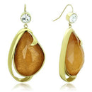 Gold Drop Earrings TK1483 Gold - Stainless Steel Earrings with Synthetic