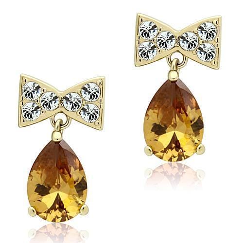 Gold Drop Earrings TK1487 Gold - Stainless Steel Earrings with AAA Grade CZ