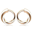 Gold Hoop Earrings TK1488 Rose Gold - Stainless Steel Earrings with Epoxy