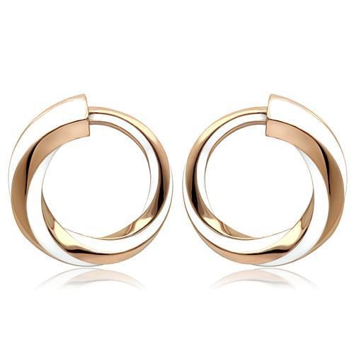 Gold Hoop Earrings TK1488 Rose Gold - Stainless Steel Earrings with Epoxy