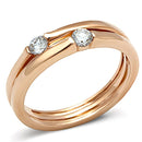 Rose Gold Rings TK1491 Rose Gold - Stainless Steel Ring with AAA Grade CZ